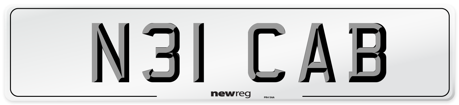 N31 CAB Number Plate from New Reg